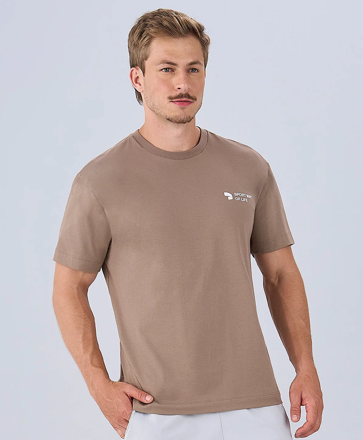 CAMISETA PIMA FRESH ESTAMPADA - BEGE ESCURO