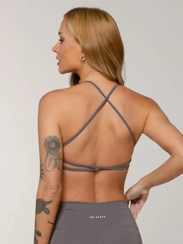 TOP COM COSTAS ABERTAS - CINZA GRAFITE