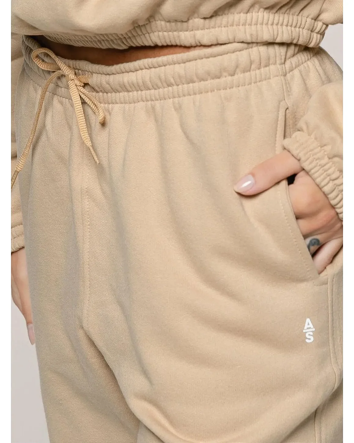 CALÇA DE MOLETOM PELUCIADO - BEGE DESERTO
