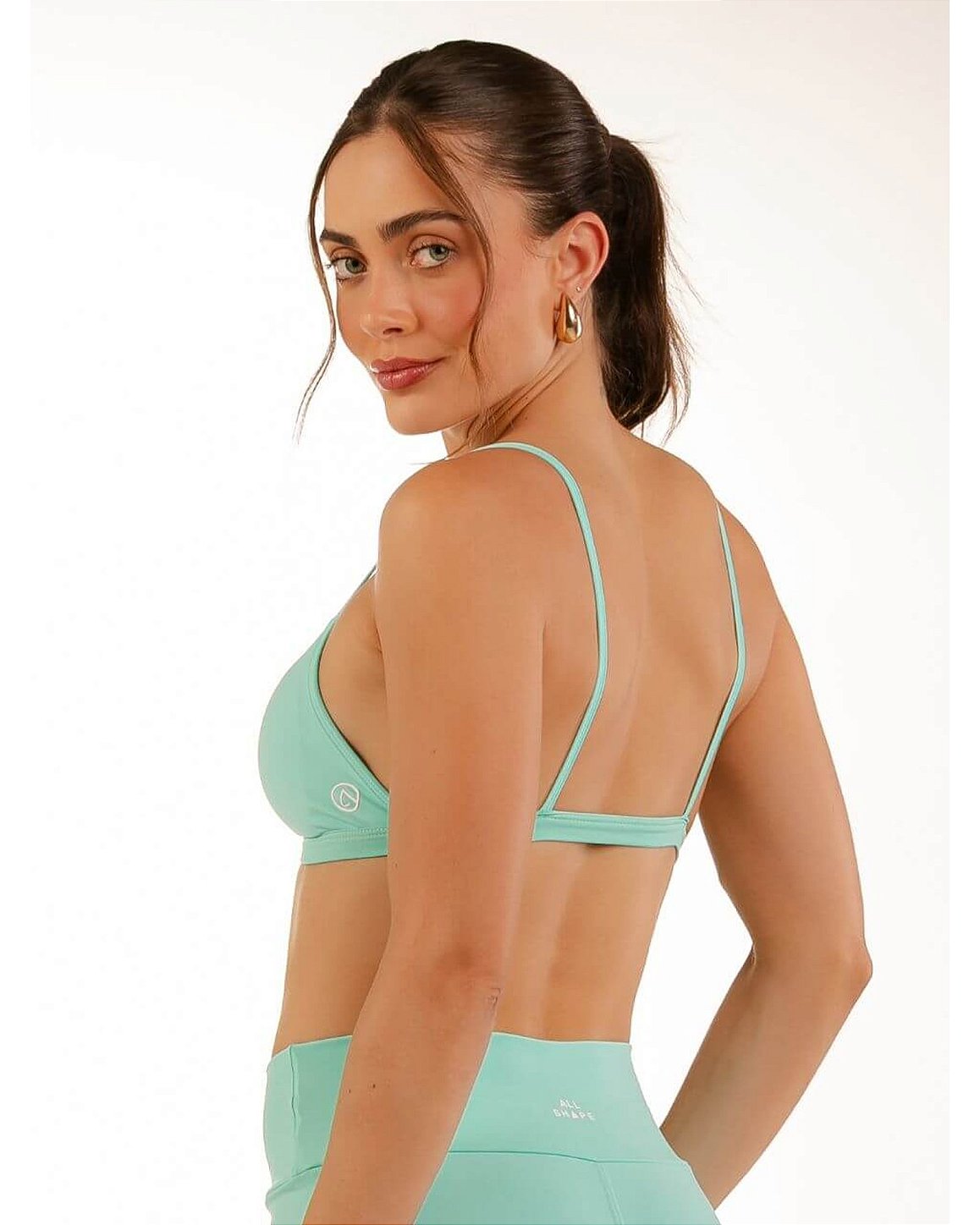 TOP FRANZIDO - AZUL TURQUESA