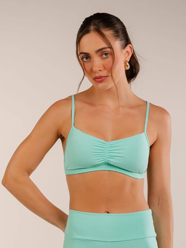 TOP FRANZIDO - AZUL TURQUESA