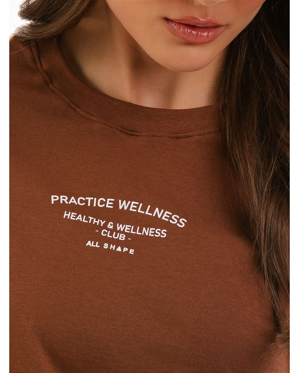 CAMISETA DE MALHA PENTEADA - MARROM