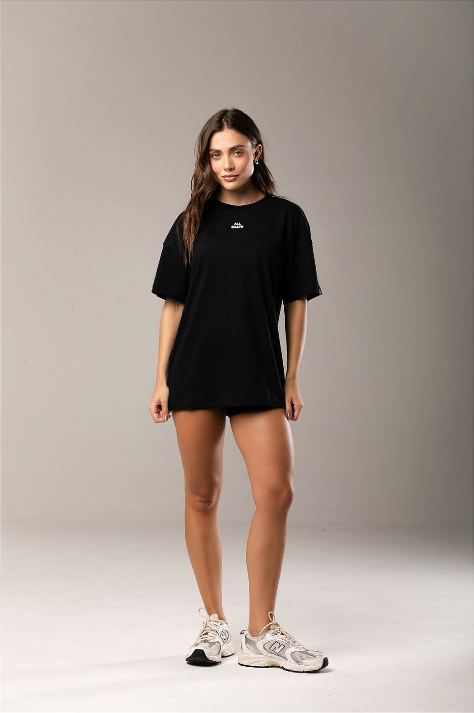 CAMISETA DE MALHA PENTEADA - PRETO