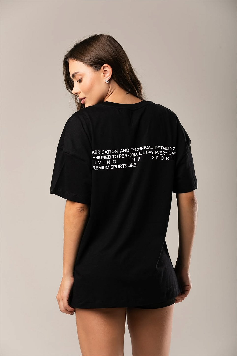 CAMISETA DE MALHA PENTEADA - PRETO
