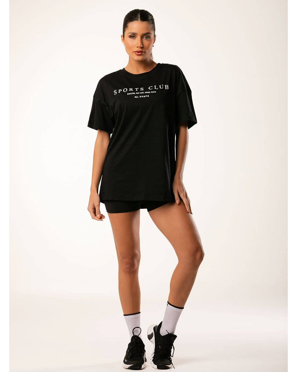 CAMISETA DE MALHA PENTEADA - PRETO