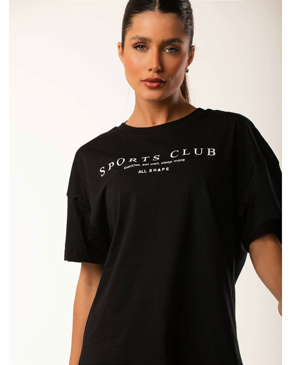 CAMISETA DE MALHA PENTEADA - PRETO