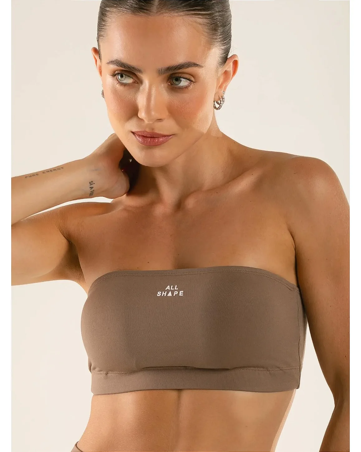 TOP FAIXA TOMARA QUE CAIA - MARROM ICED COFFEE