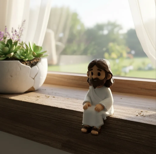 Mini Jesus Sentado Lembrancinha Decorativa Religiosa