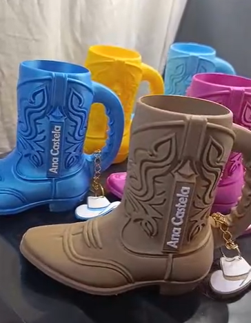 Bota Porta Lata Country Personalizada Com Nome