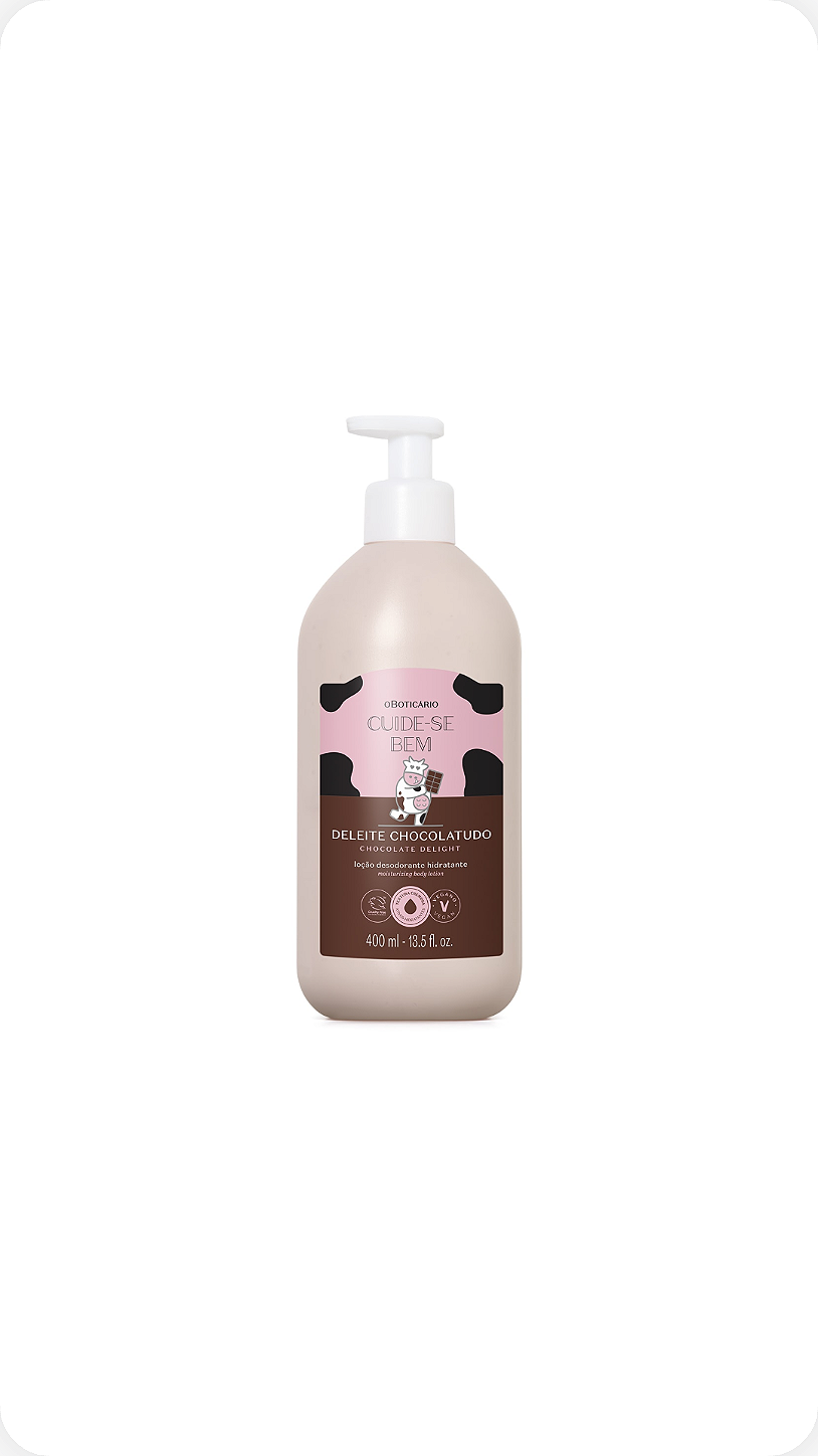 Loção Desodorante Hidratante Corporal Cuide-se Bem Deleite Chocolatudo 400ml