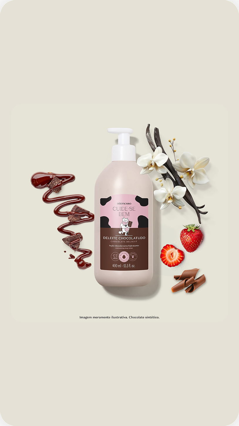 Loção Desodorante Hidratante Corporal Cuide-se Bem Deleite Chocolatudo 400ml