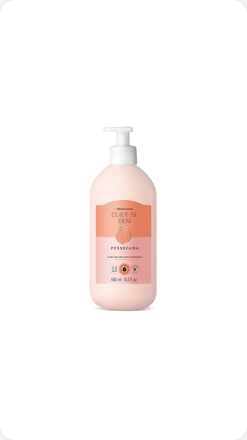 Loção Desodorante Hidratante Corporal Cuide-se Bem Pessegura 400ml