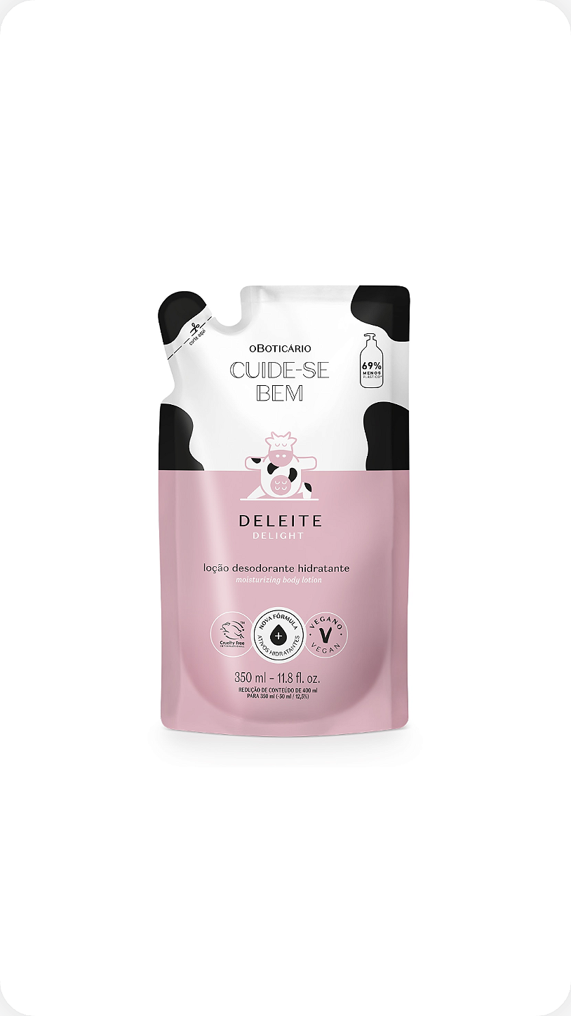 Refil Loção Desodorante Hidratante Corporal Cuide-se Bem Deleite 350ml