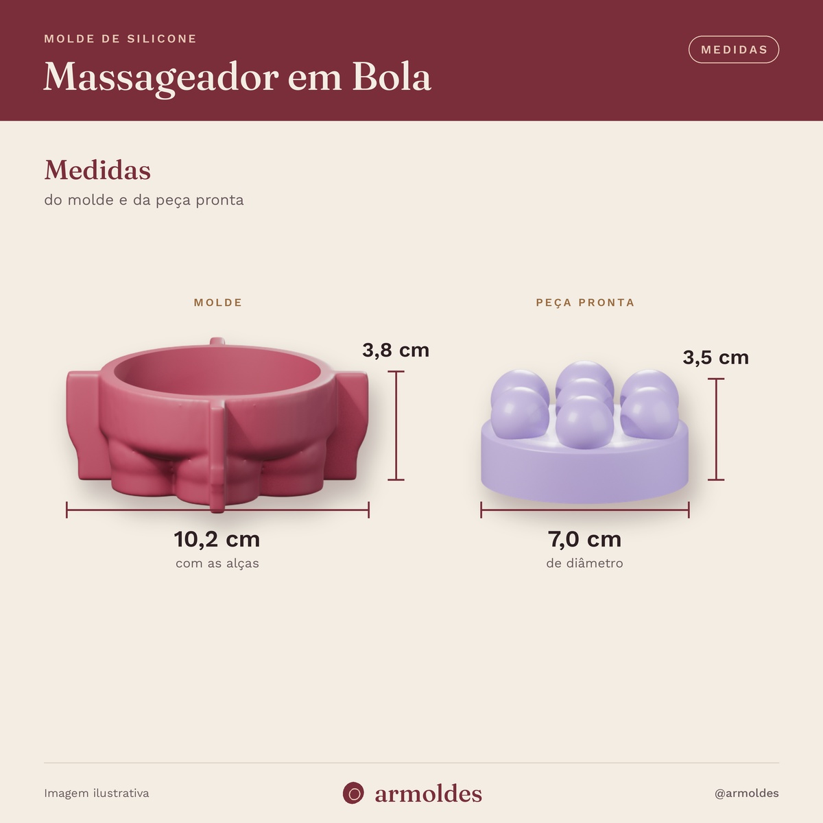 Molde de Silicone Sabonete Massageador em Bola