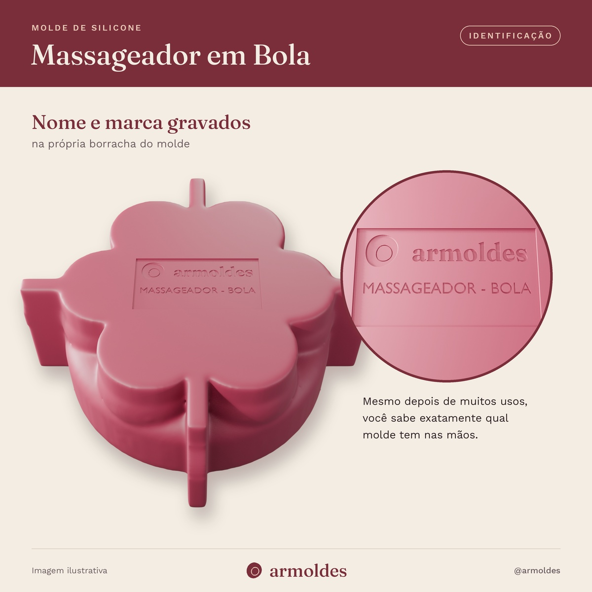 Molde de Silicone Sabonete Massageador em Bola