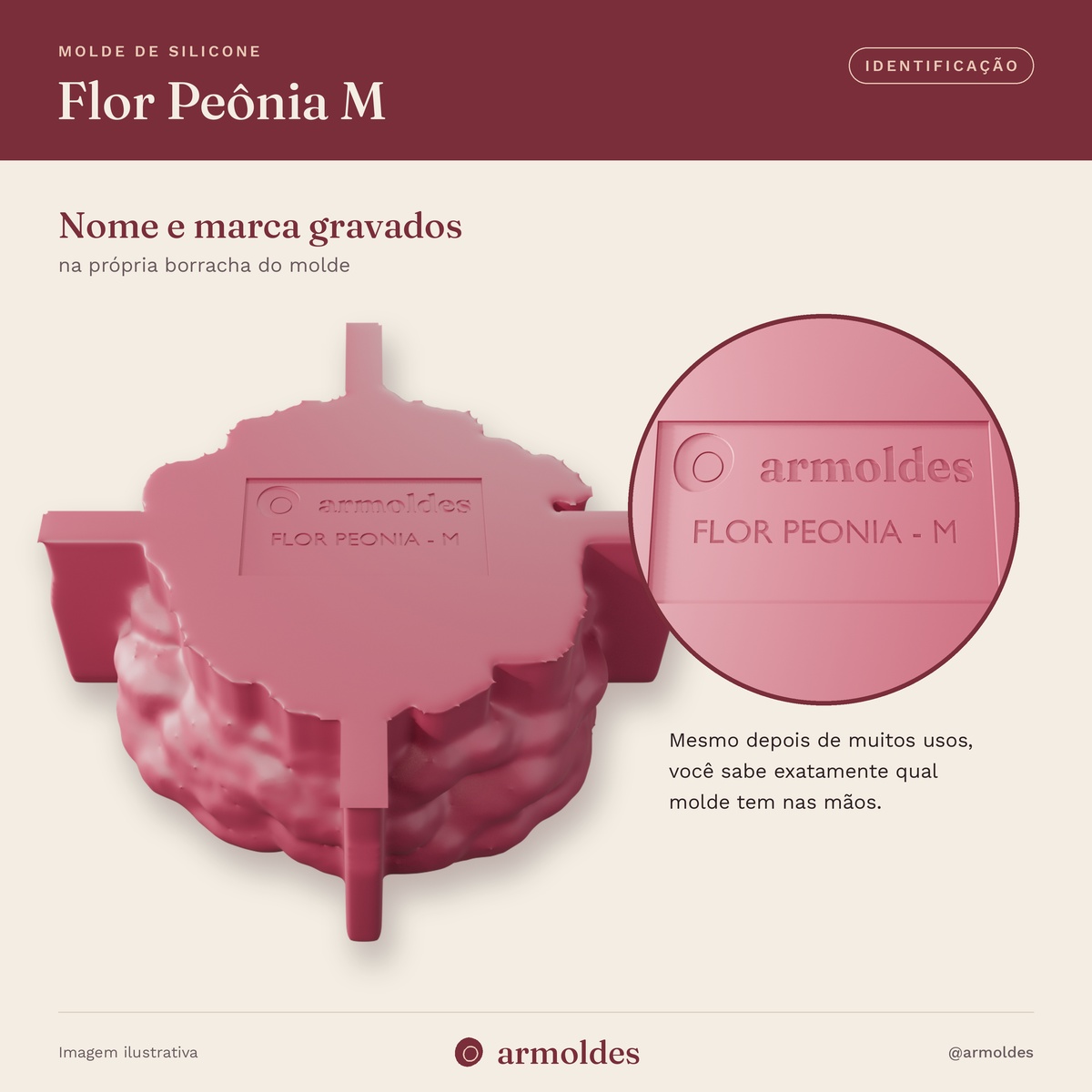 Molde de Silicone Flor Peônia M