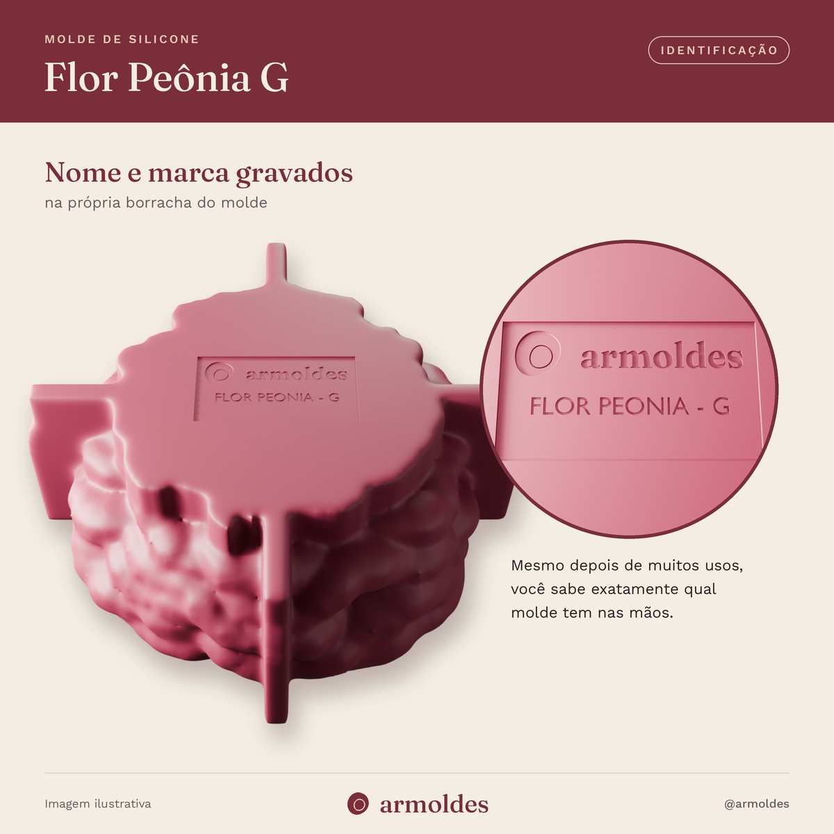Molde de Silicone Flor Peônia G