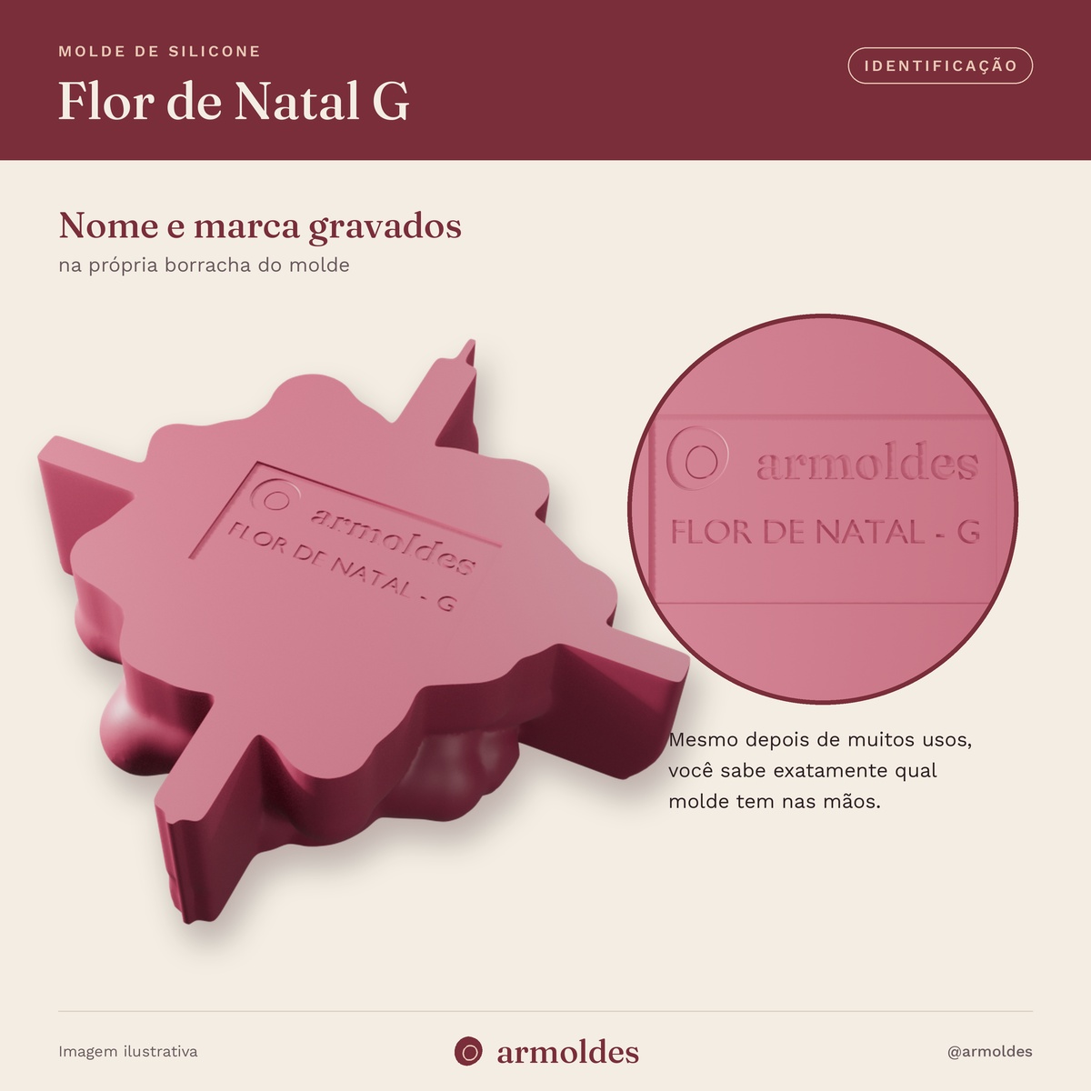 Molde de Silicone Flor de Natal G
