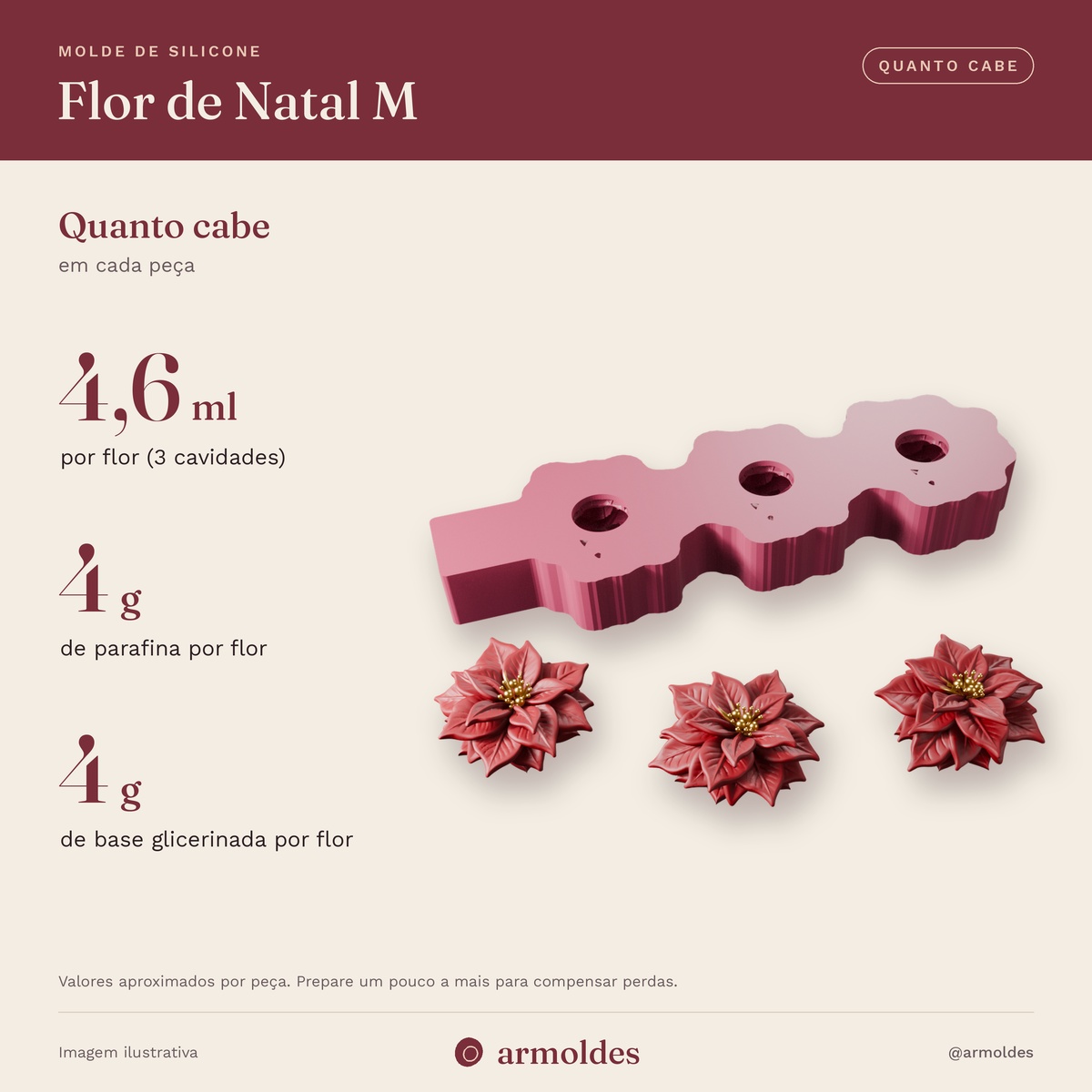 Molde de Silicone Flor de Natal M