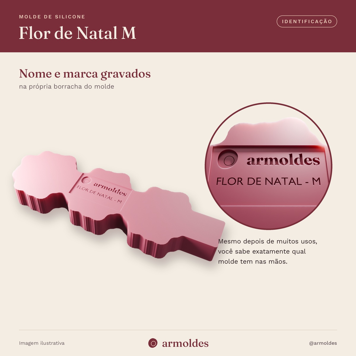 Molde de Silicone Flor de Natal M