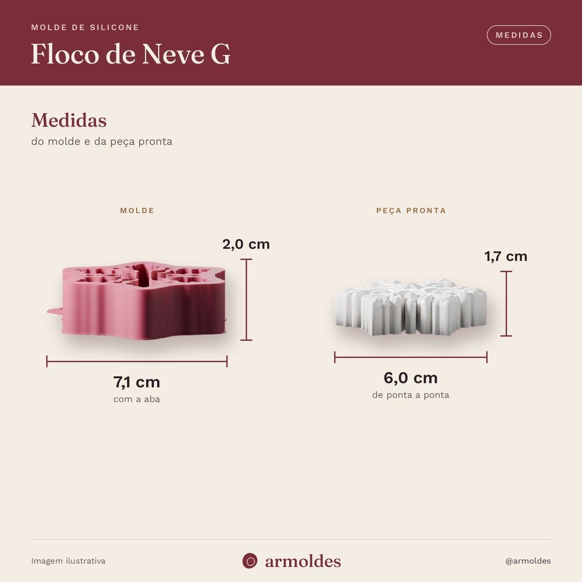 Molde de Silicone Floco de Neve G