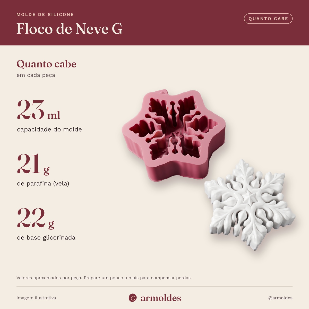 Molde de Silicone Floco de Neve G