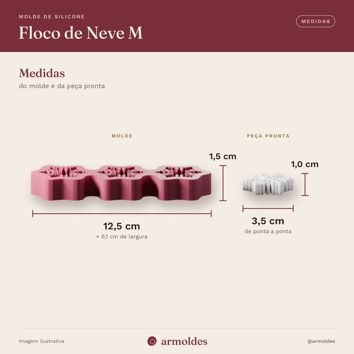 Molde de Silicone Floco de Neve M
