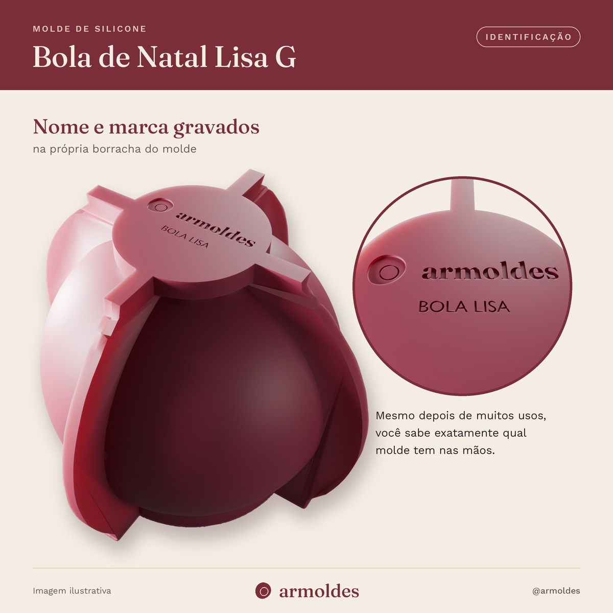 Molde de Silicone Bola de Natal Lisa G