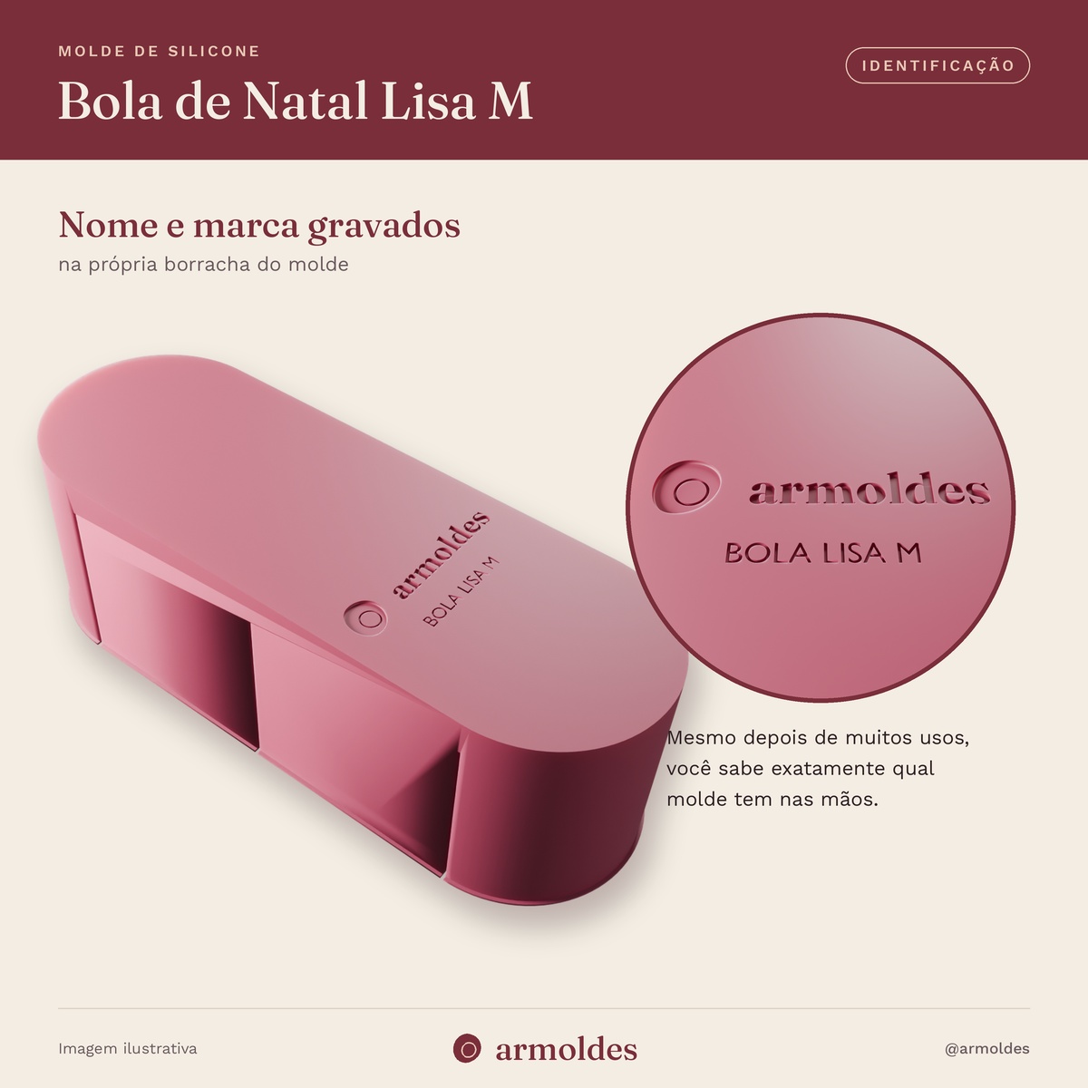 Molde de Silicone Bola de Natal Lisa M – 3 Bolinhas