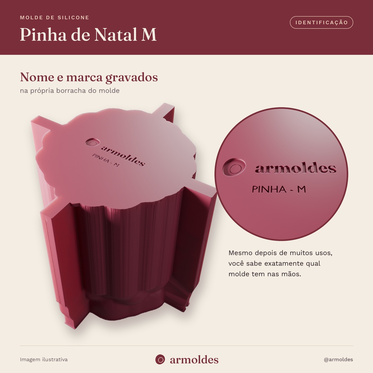 Molde de Silicone Pinha de Natal M
