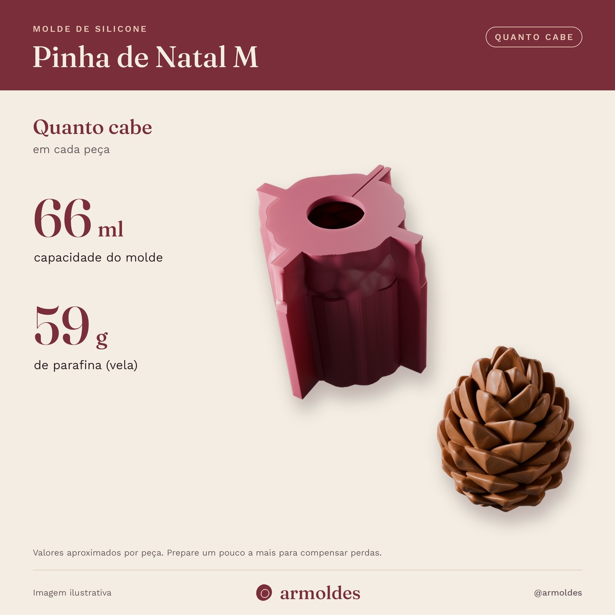 Molde de Silicone Pinha de Natal M