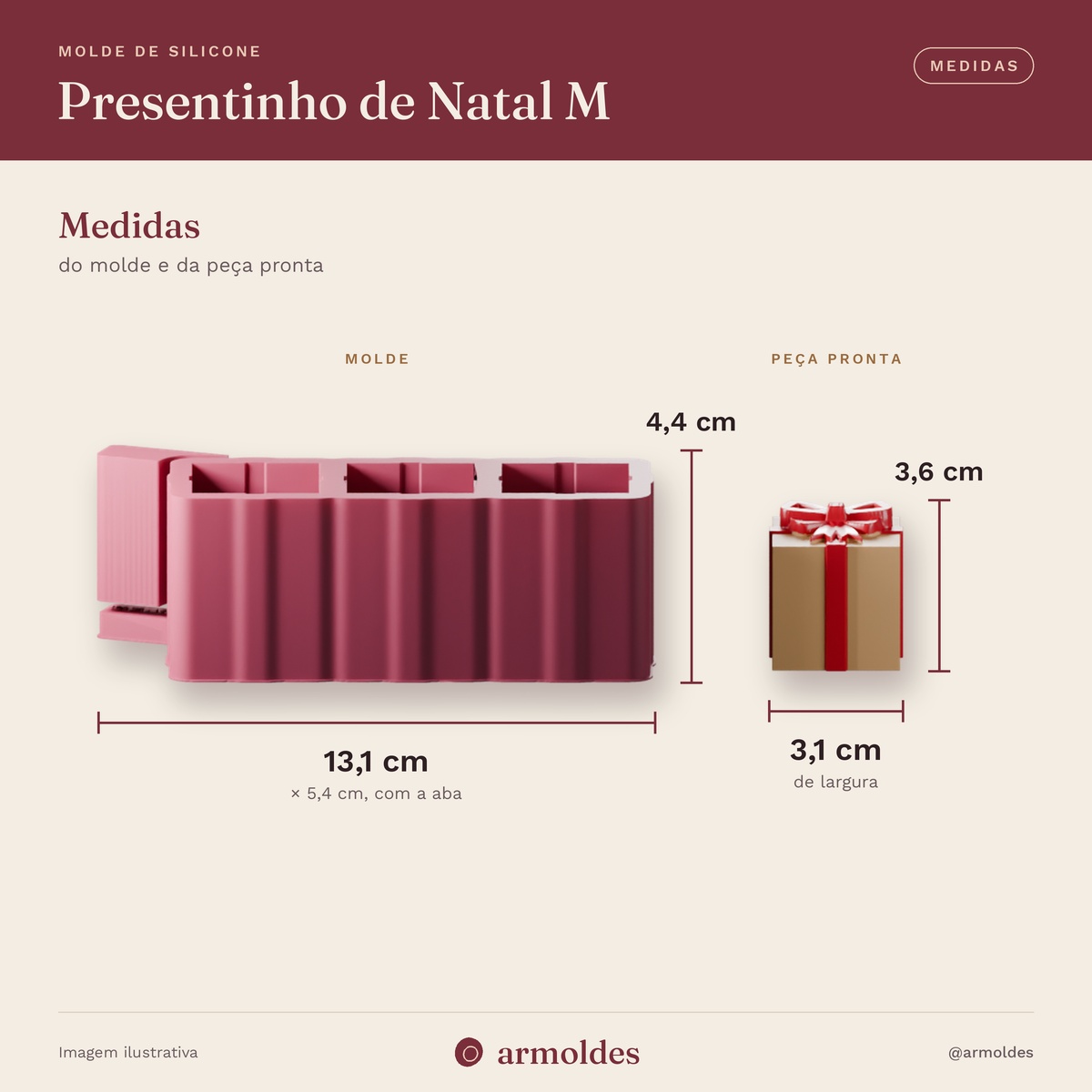 Molde de Silicone Presentinho de Natal M