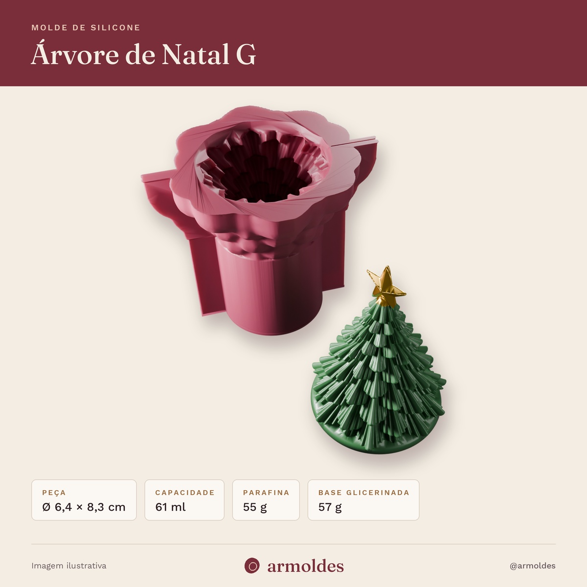 Molde de Silicone Árvore de Natal G