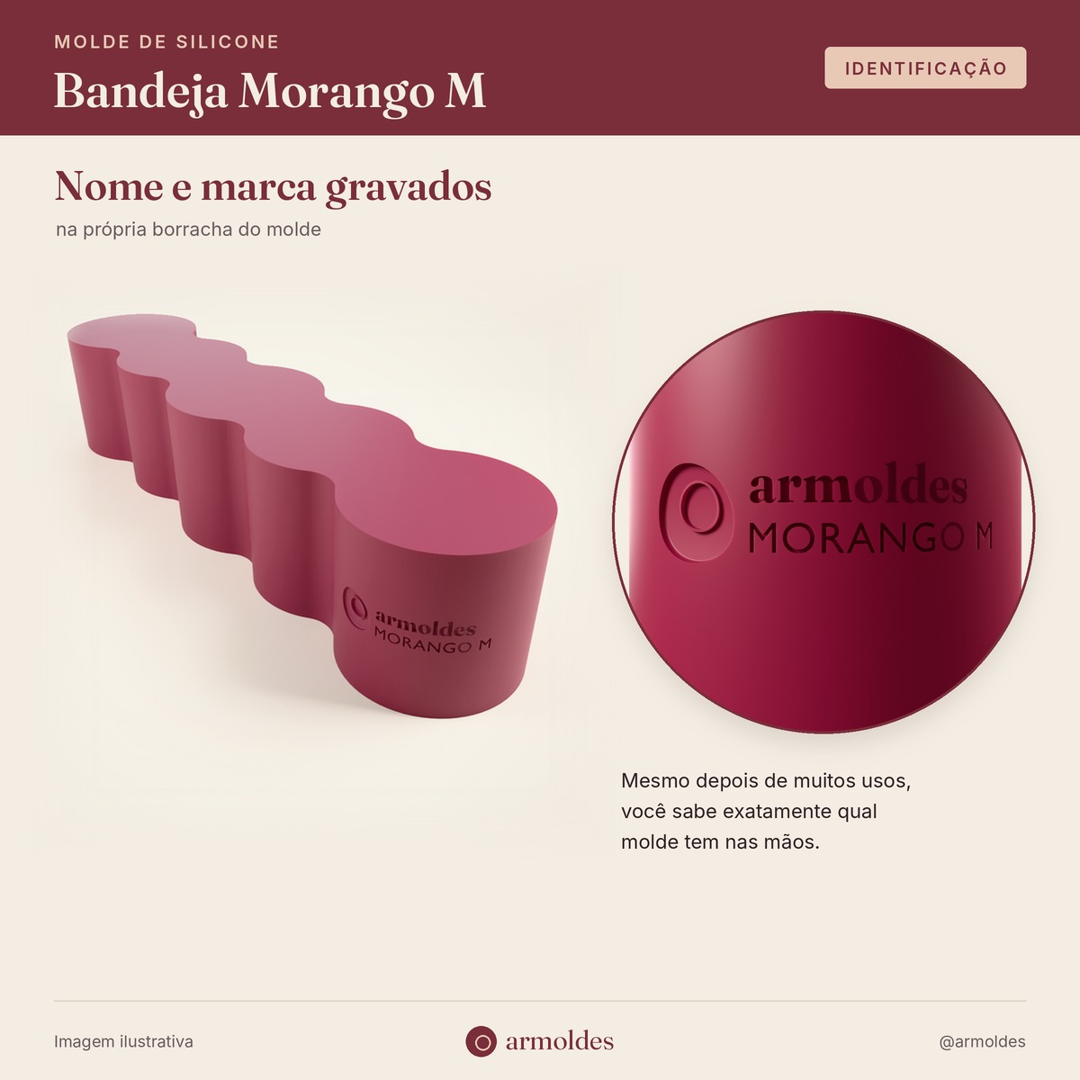 Molde de Silicone Bandeja Morango M