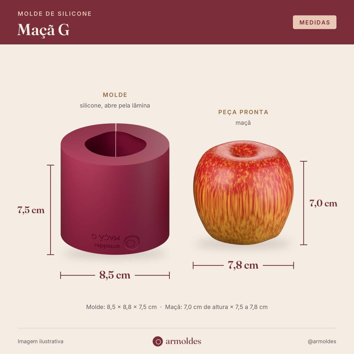 Molde de Silicone Maçã G