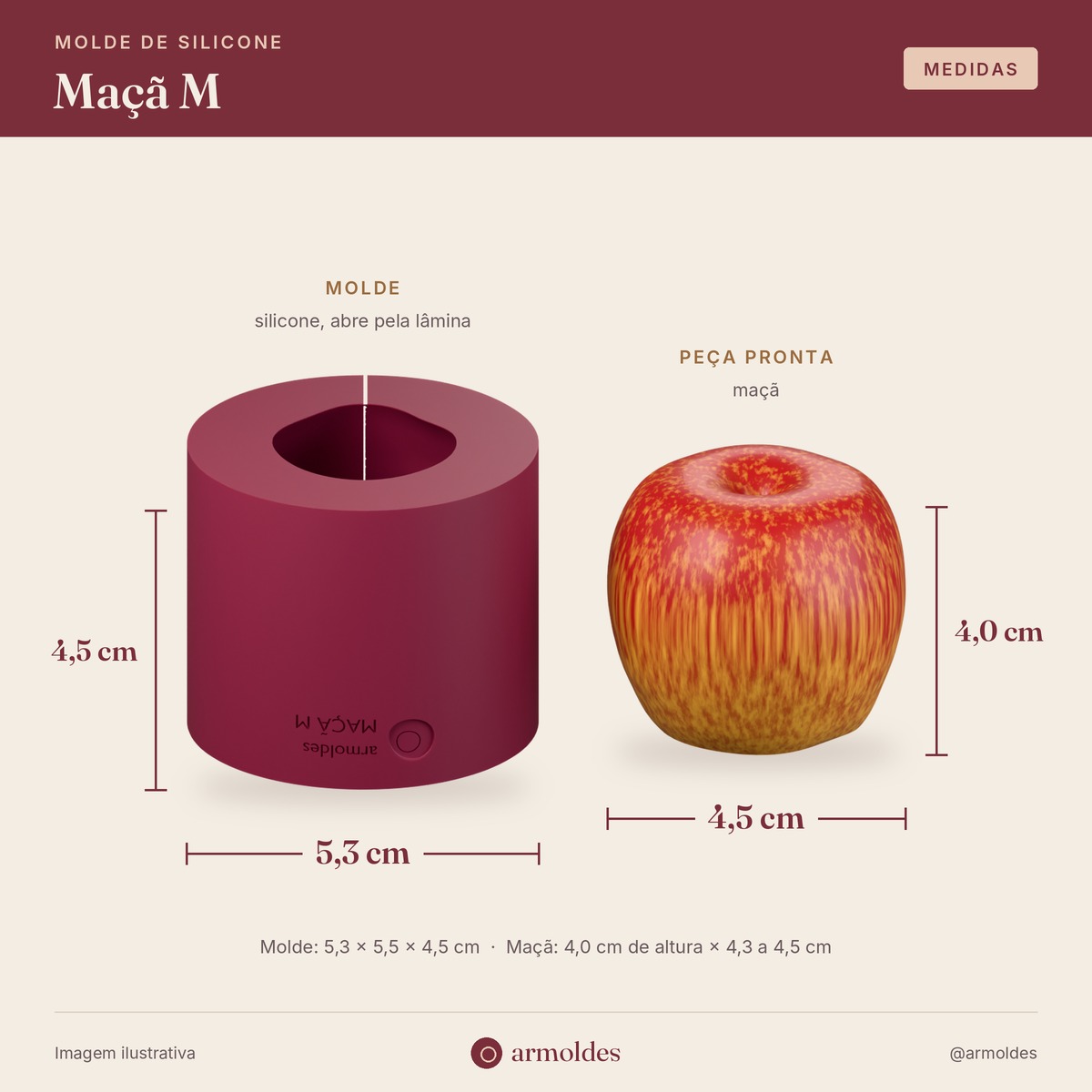 Molde de Silicone Maçã M
