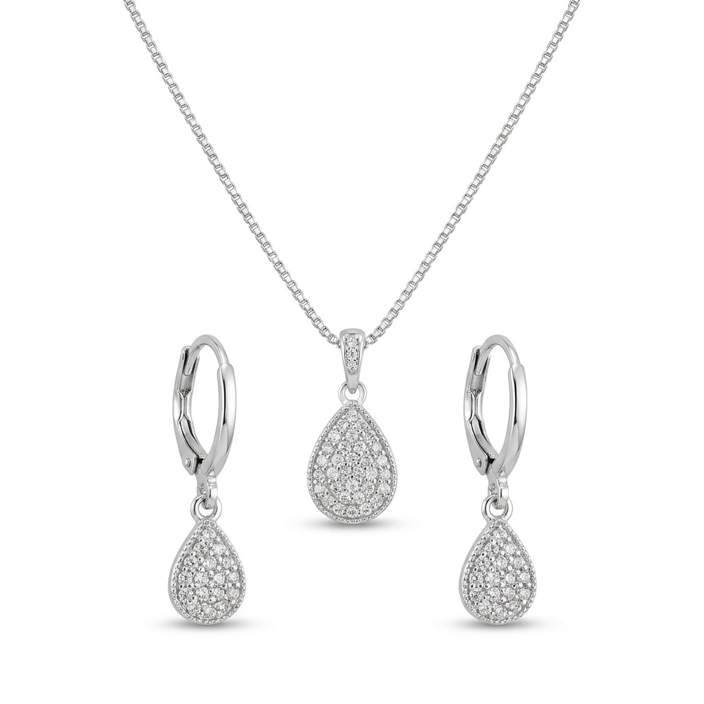 Conjunto Gota Cristal Liguel Semijoias