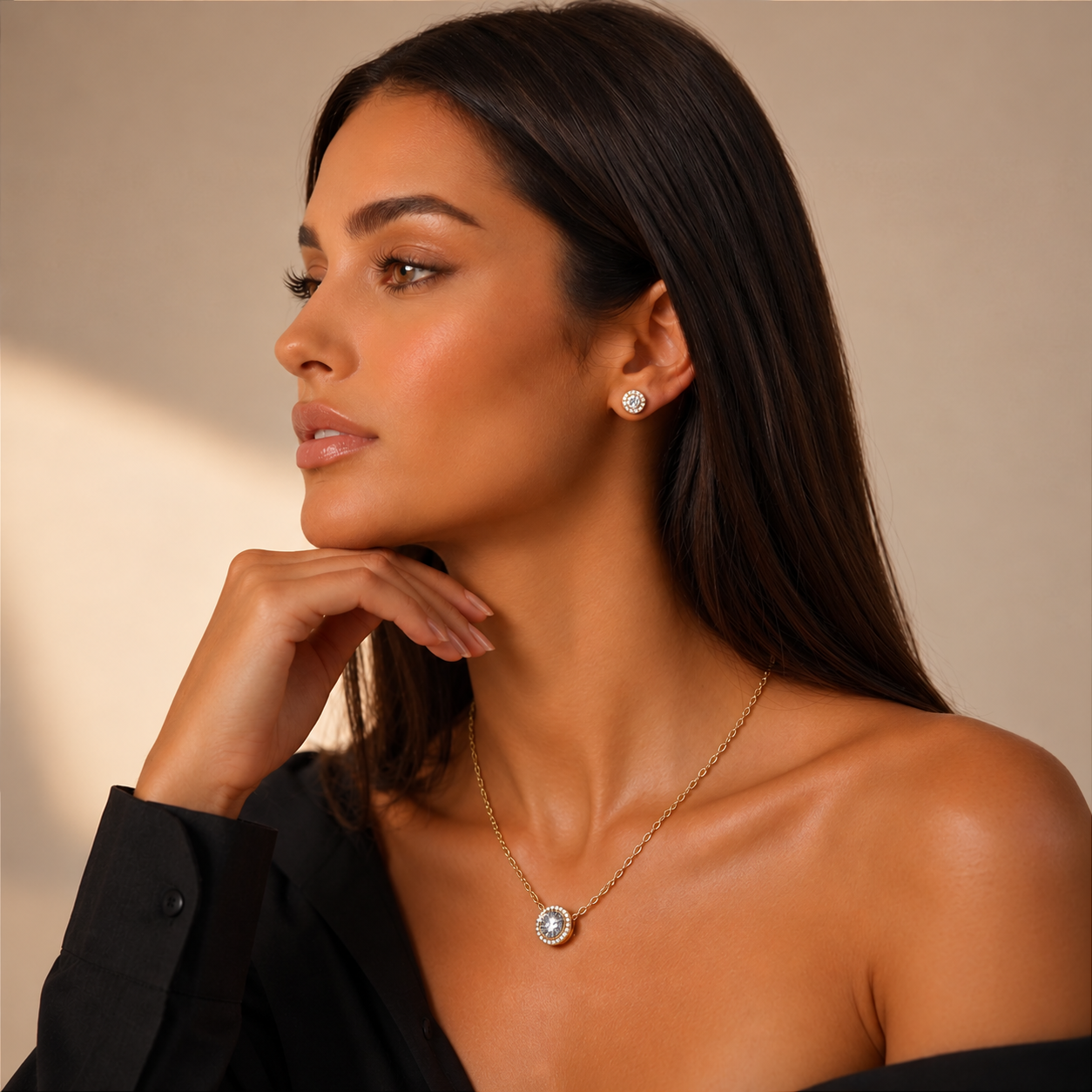 Conjunto Elegance Cristal Colar e Brincos