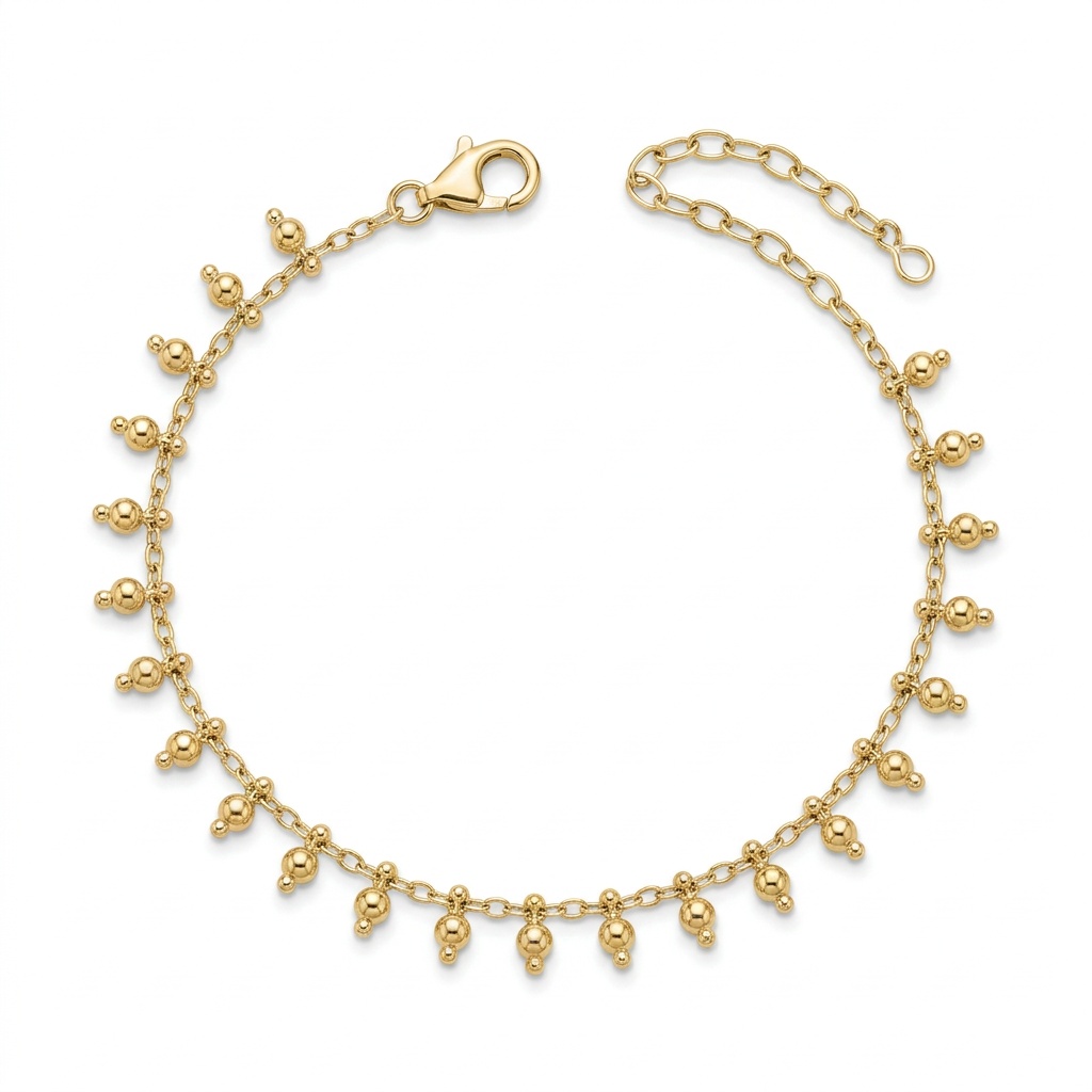 Pulseira Esferas Douradas Feminina