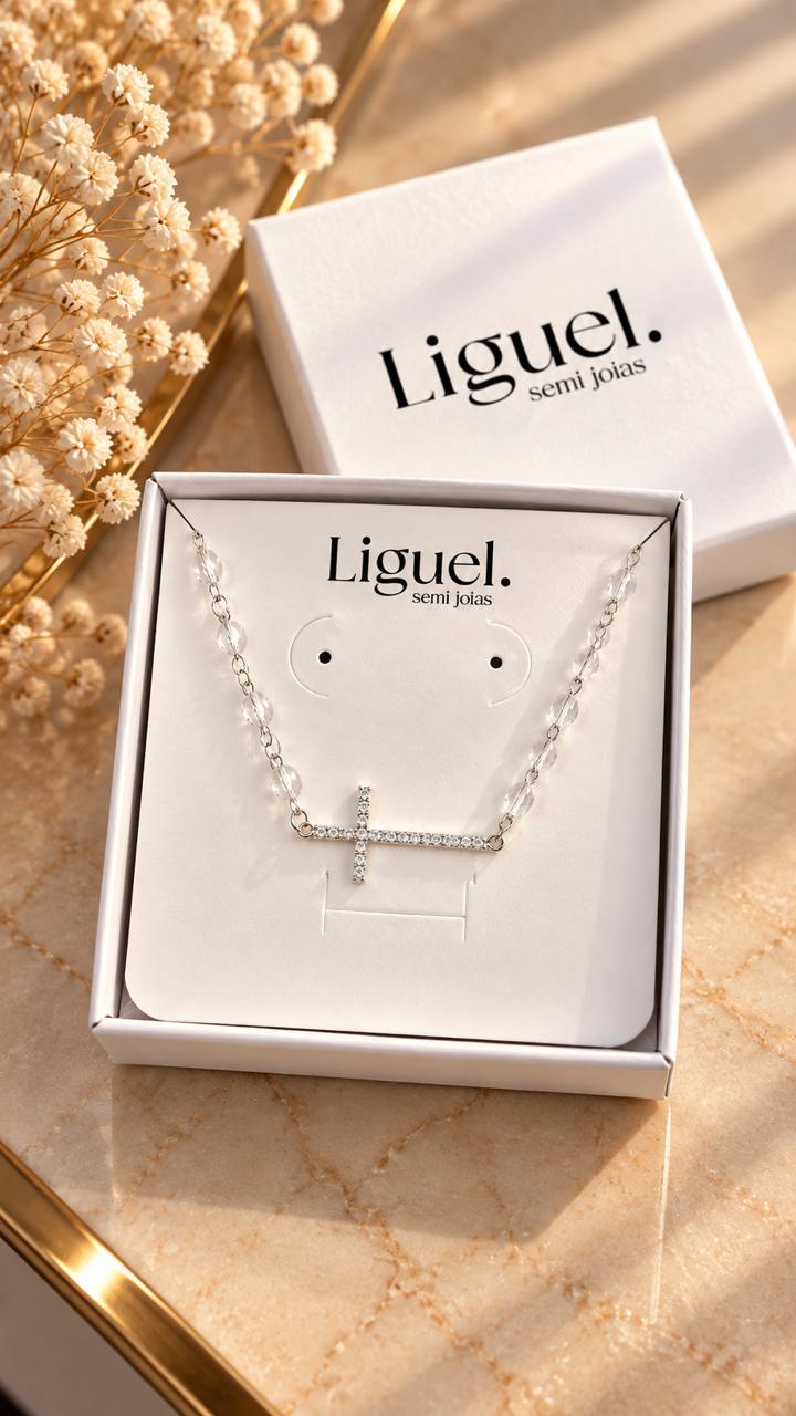 Pulseira Cruz de Luz Prata com Zircônias