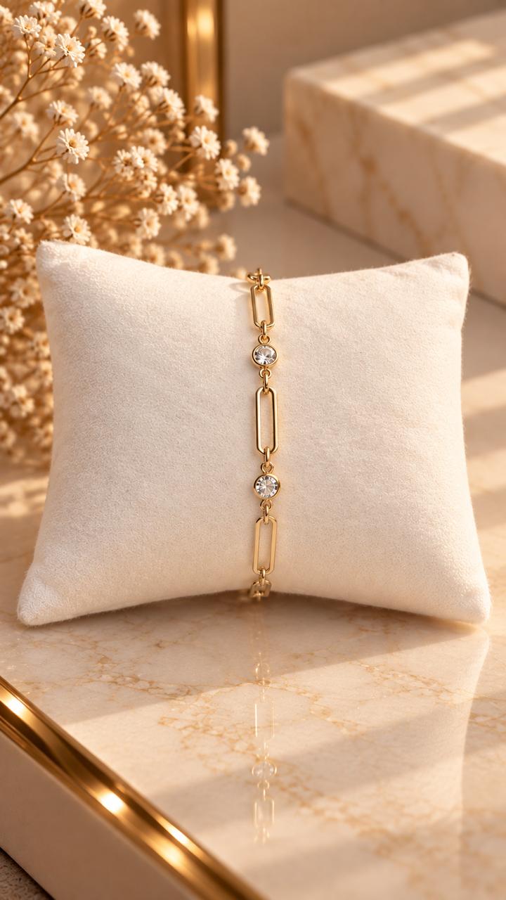 Pulseira Lúmina Dourada com Zircônias