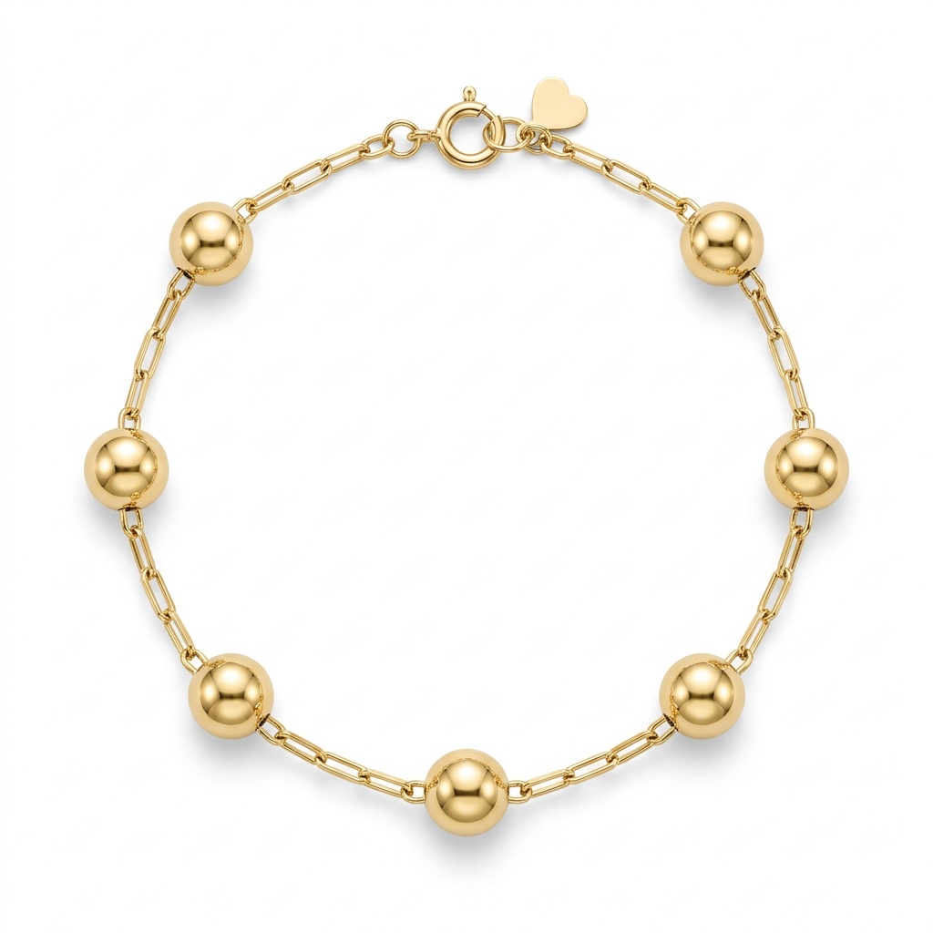 Pulseira Serena com Bolinhas Douradas