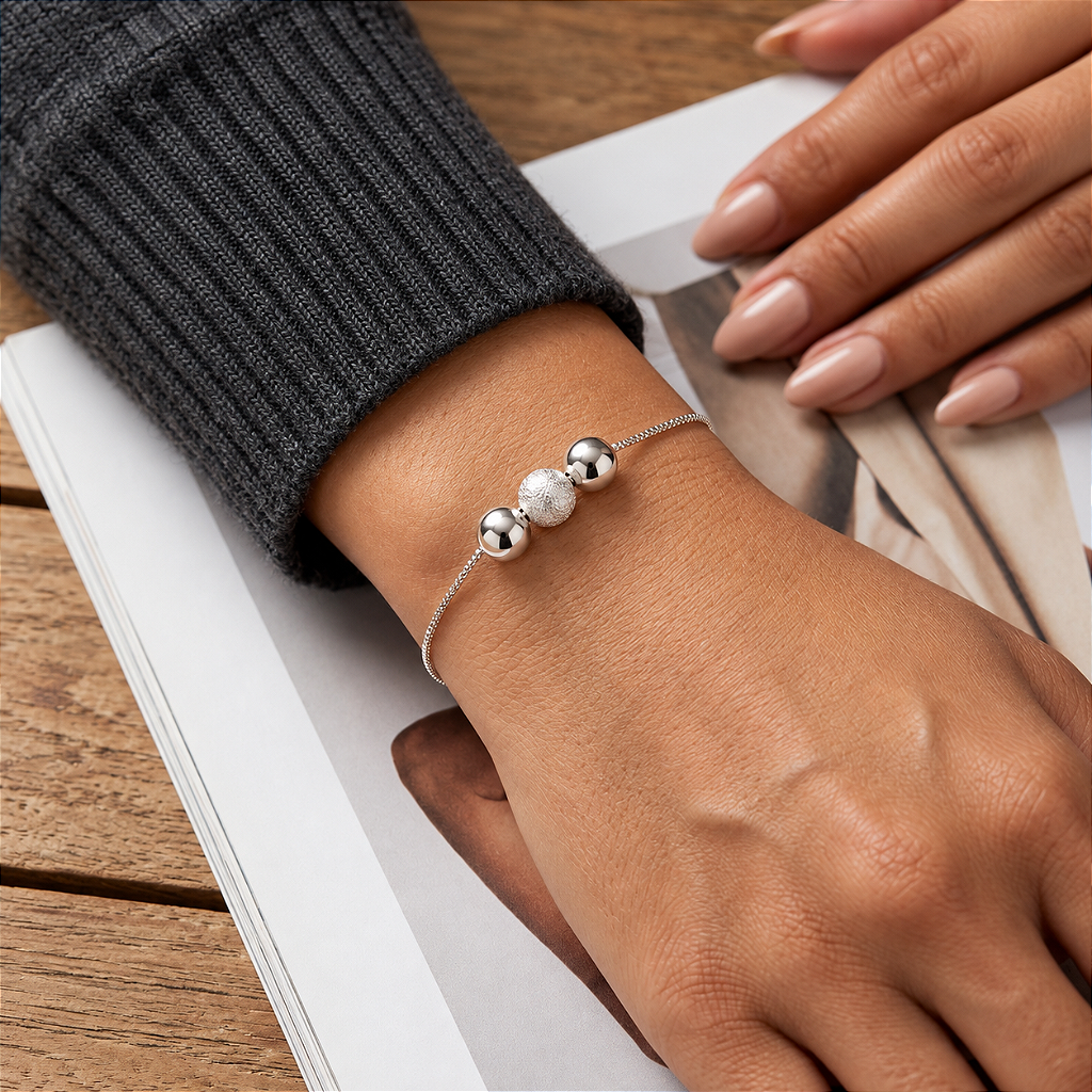 Pulseira Esferas Lumière em Prata Feminina