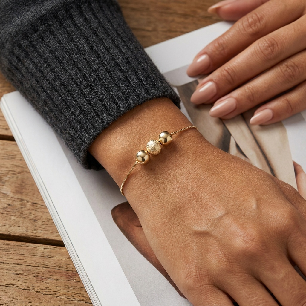 Pulseira Esferas Lumière Dourada Feminina