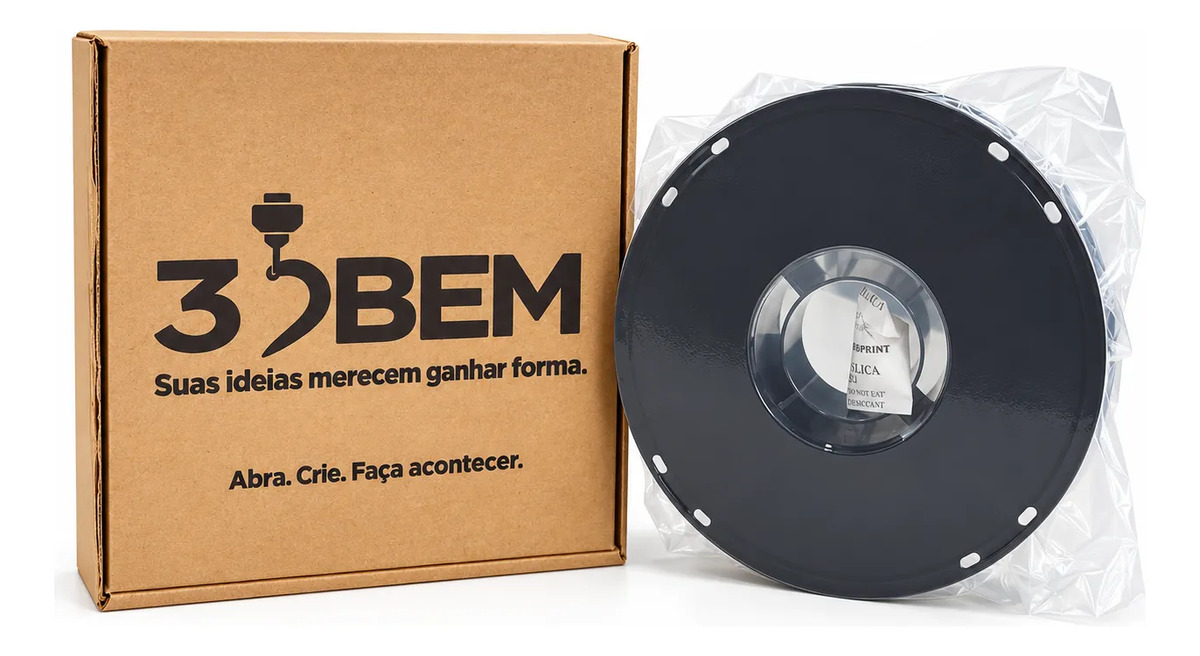 Filamento PETG Preto 3DBem 1kg 1,75mm Levemente Brilhante