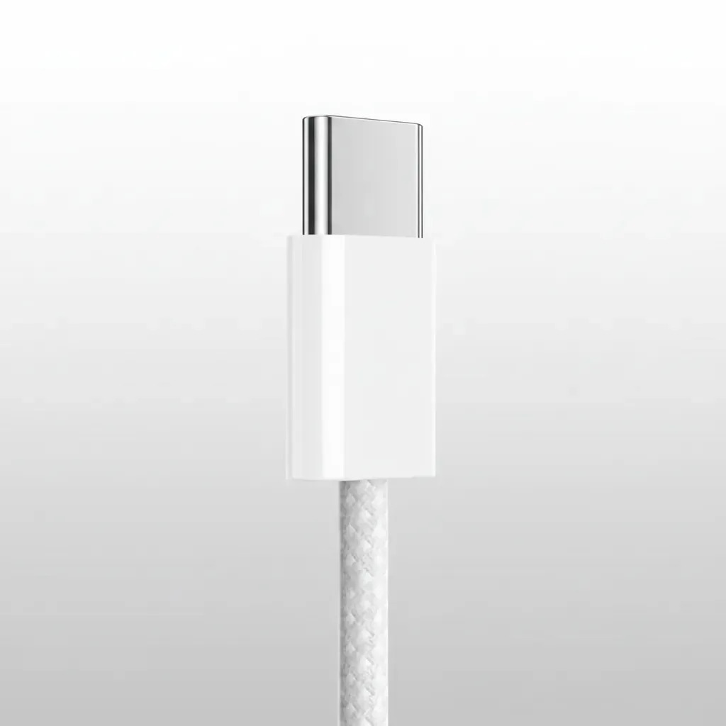 Cabo USB-C para USB-C Hrebos 60W 1m Nylon Trançado Branco