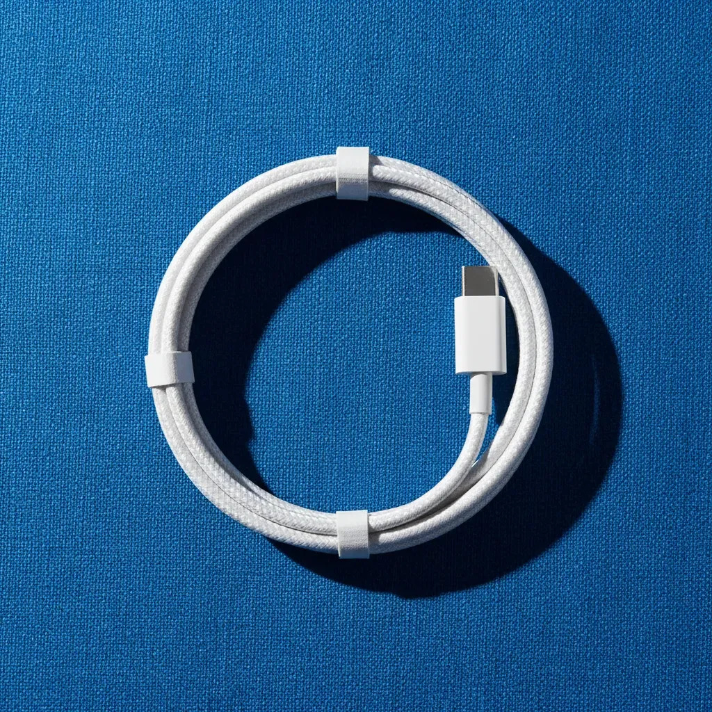Cabo USB-C para USB-C Hrebos 60W 1m Nylon Trançado Branco