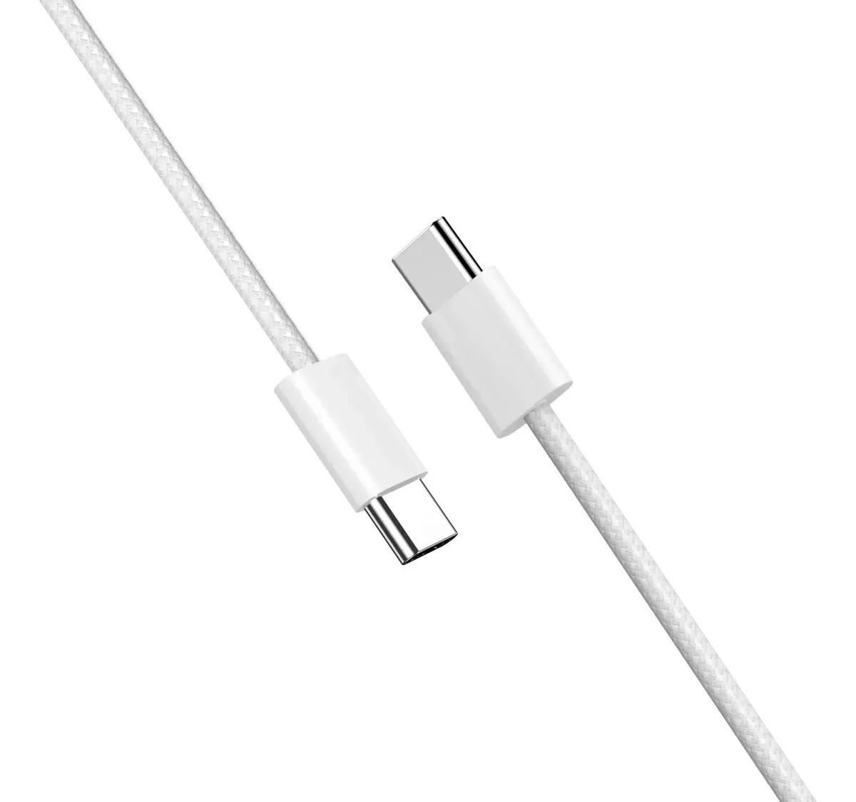 Cabo USB-C para USB-C Hrebos 60W 1m Nylon Trançado Branco