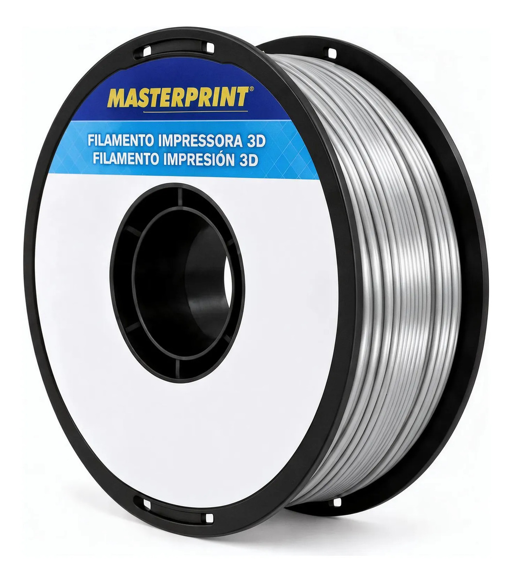 Filamento PLA Silk Prata Masterprint 1kg 1,75mm