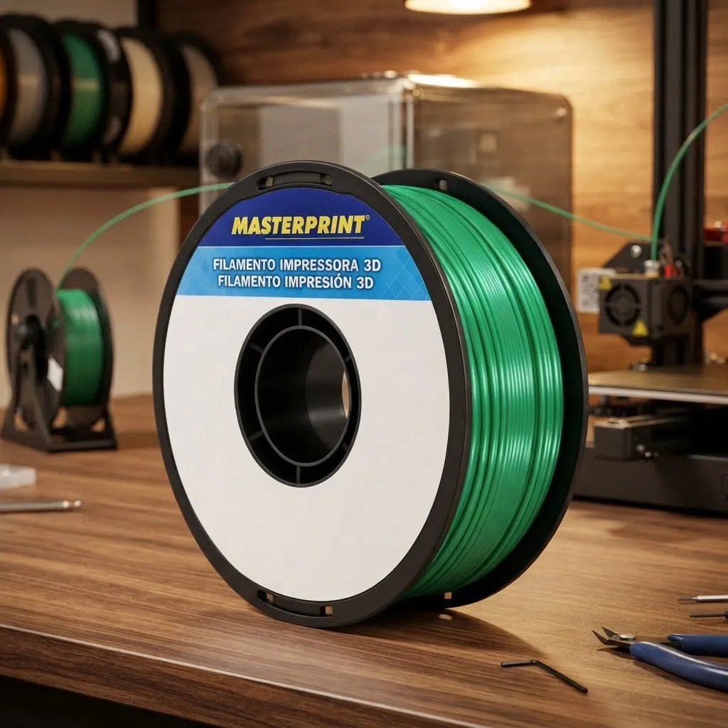 Filamento PLA Silk Verde Masterprint 1kg 1,75mm